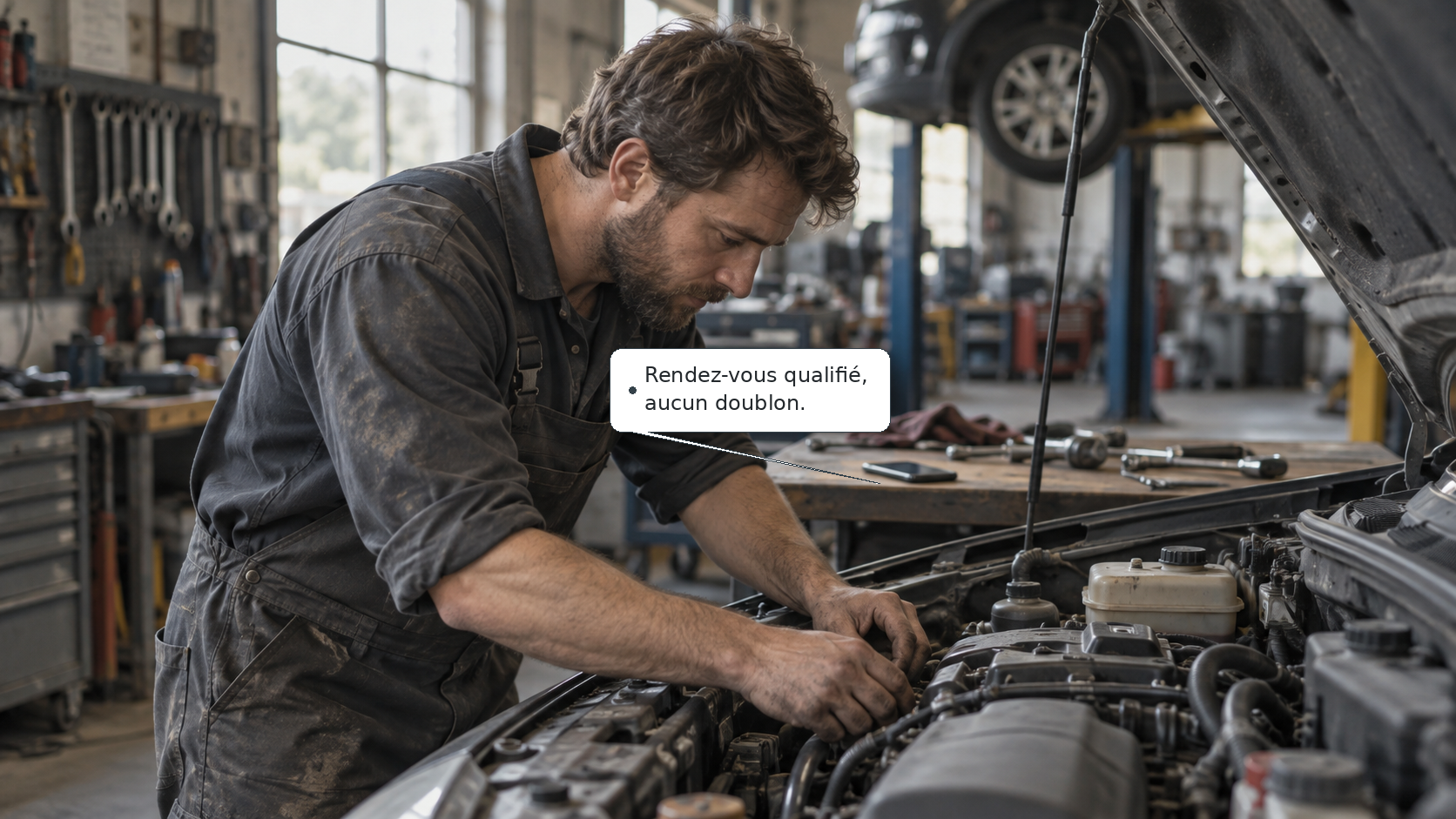 Agent IA AgenceJustIA pour garage automobile